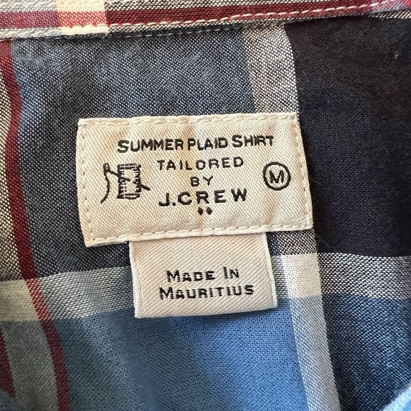 J Crew Long Sleeve Button Down Summer Plaid Shirt Men's‎ Size Medium 100% Cotton - Picture 3 of 5